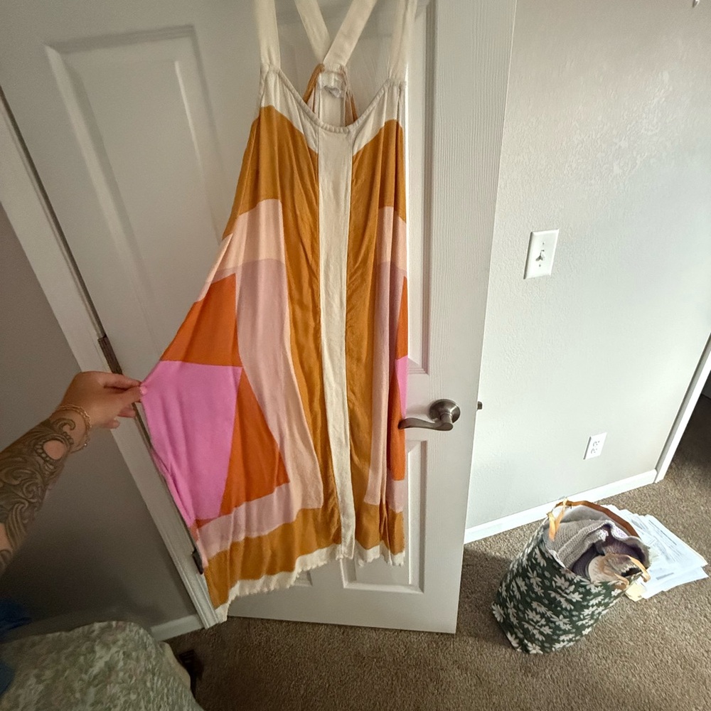 O'Neill Yellow and Cream Dress